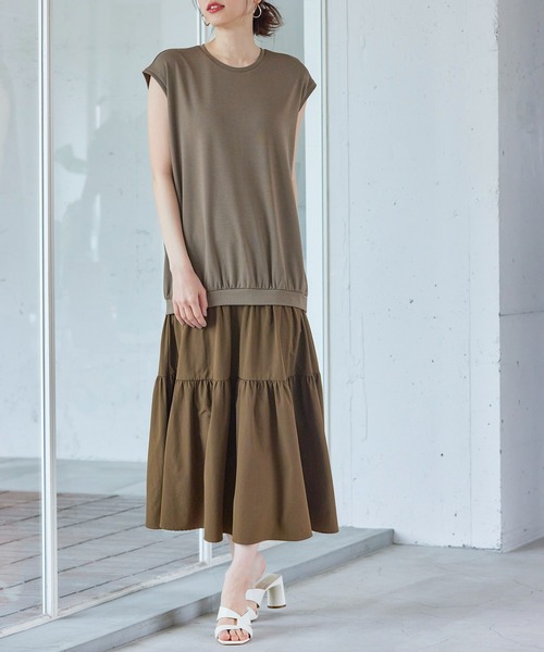 ルネ　ドッキングティアードワンピース RANAN（ラナン） ワンピース ティアードドッキングワンピ : ZOZOTOWN