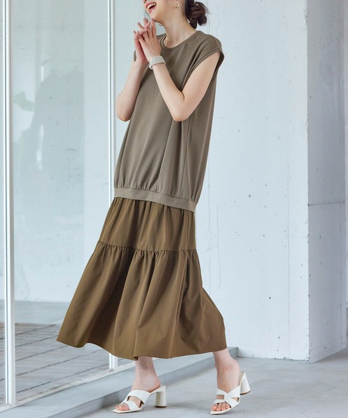 RANAN（ラナン） ワンピース ティアードドッキングワンピ : ZOZOTOWN