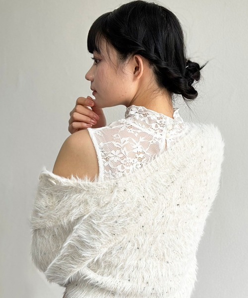 美品 mecre メクル トップス F コットン100％ 肩リボン ノースリーブ レディース AT557A17 美品 mecre メクル トップス F コットン100％ 肩リボン