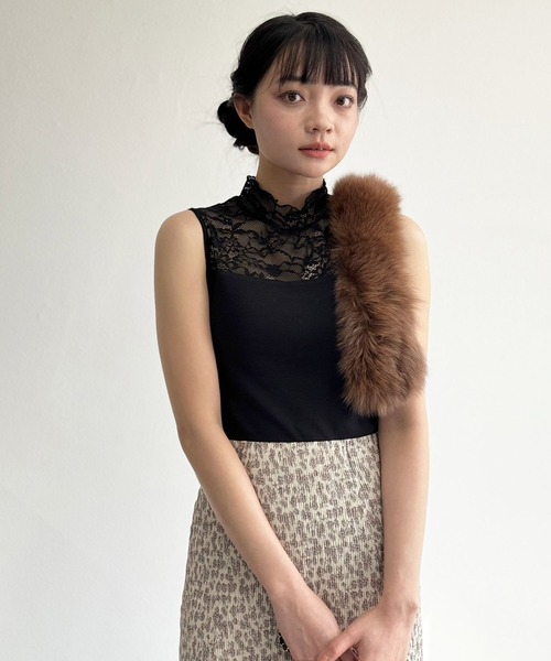 美品 mecre メクル トップス F コットン100％ 肩リボン ノースリーブ レディース AT557A17 美品 mecre メクル トップス F コットン100％ 肩リボン
