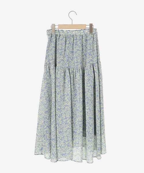 le.coeur blanc（ルクールブラン） スカート リーフプリントキリカエ