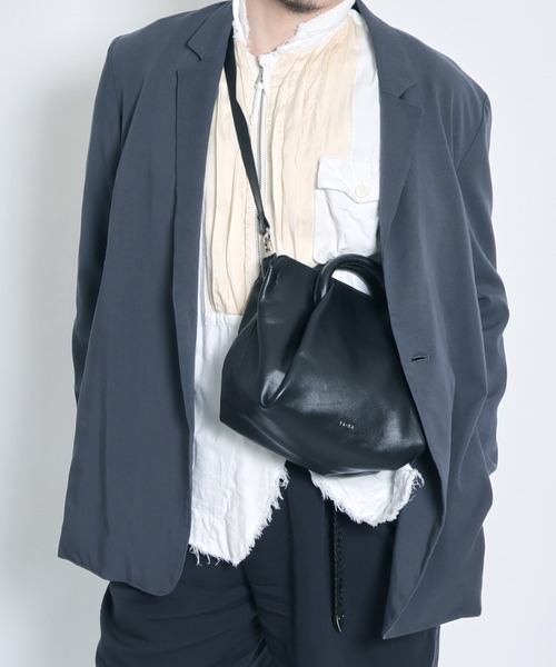YArKA ハンドバッグ 「YArKA/ヤーカ」real leather fold and bend tuck