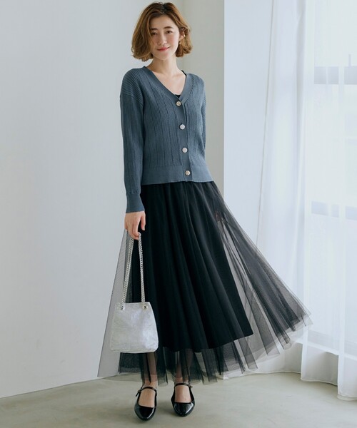 grove（グローブ） スカート 無地アソートチェックチュールスカート