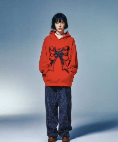 パーカー A'GEM/9 × .kom 「NICE GHOST CLUB/ナイスゴーストクラブ」 SKULL RIBBON HOODIE/スカルリボン NICE GHOST CLUB パーカー A'GEM/9 × .kom 「NICE CLUB/ナイス