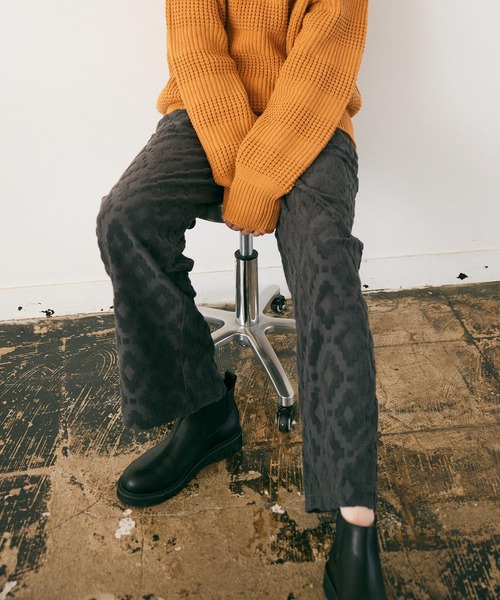 RNA-N パンツ R4270 パイルJQ幾何学イージーパンツ レディース  