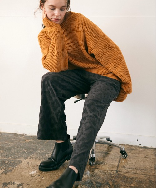 RNA-N パンツ R4270 パイルJQ幾何学イージーパンツ レディース  