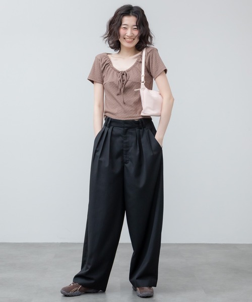 HEILIS（ヘイリス） ワイドパンツ スラックス パンツ レディース