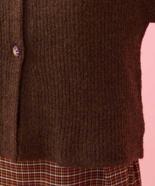 Jocomomola / ホコモモラ モヘヤニット クルーネックカーディガン モヘヤニット クルーネックカーディガン | ホコモモラ