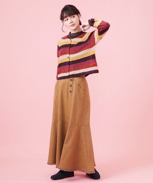 Jocomomola / ホコモモラ モヘヤニット クルーネックカーディガン Jocomomola カーディガン モヘヤニット クルーネック
