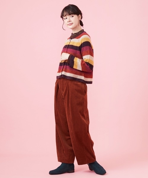 Jocomomola / ホコモモラ モヘヤニット クルーネックカーディガン Jocomomola カーディガン モヘヤニット クルーネック