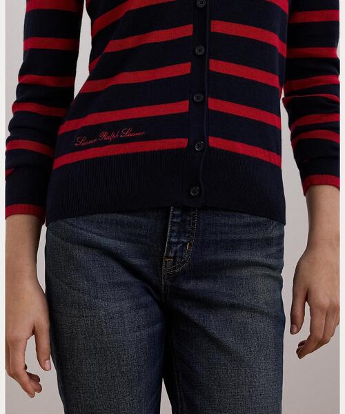 POLO RALPH LAUREN / ポロ ラルフ ローレン ストライプド コットンブレンド カーディガン セール】 ストライプド コットンブレンド カーディガン