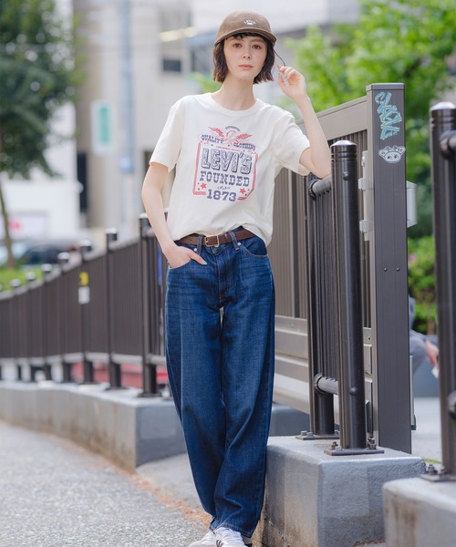 古着 リーバイス Levi's JEANS FOR WOMEN 半袖 ロゴTシャツ USA製 レディースM相当 /eaa567929 古着 リーバイス Levis JEANS FOR WOMEN 半袖 ロゴTシャツ USA製