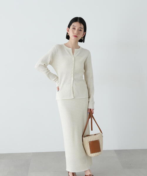 N.Natural Beauty Basic セットアップ 柄編みニットセットアップ