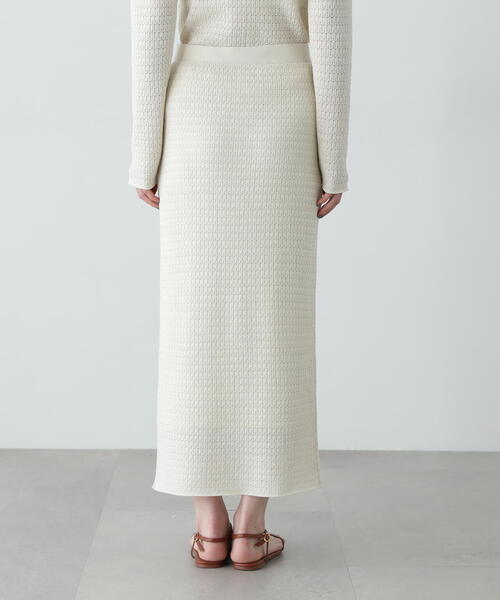 N.Natural Beauty Basic セットアップ 柄編みニットセットアップ