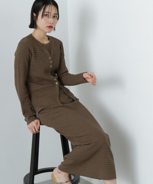 N.Natural Beauty Basic セットアップ 柄編みニットセットアップ