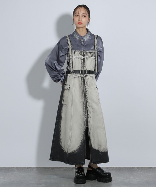 ブラウス シャツ TSUYAサテンシシュウショートシャツ(HARE) レディース HARE ブラウス シャツ TSUYAサテンシシュウショートシャツ(HARE