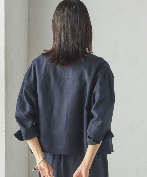 8800円→7100円！Primary NavyLabelローポイントブラウス SHIPS ブラウス シャツ Primary Navy Label:麻 レーヨン ノー