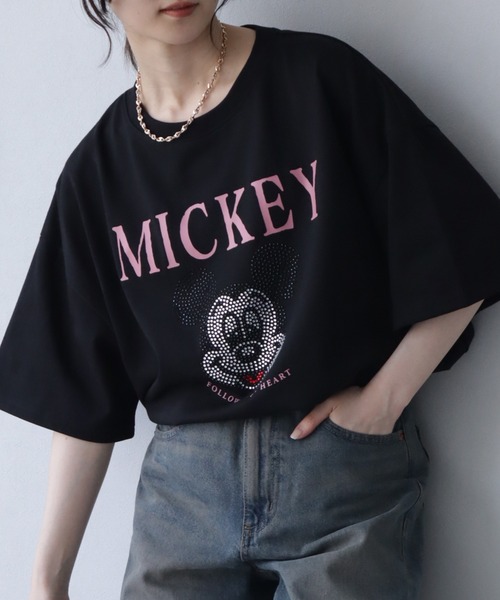 Disney tシャツ 「Disney/ディズニー」ラインストーンミッキー