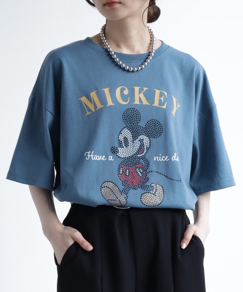Disney tシャツ 「Disney/ディズニー」ラインストーンミッキー