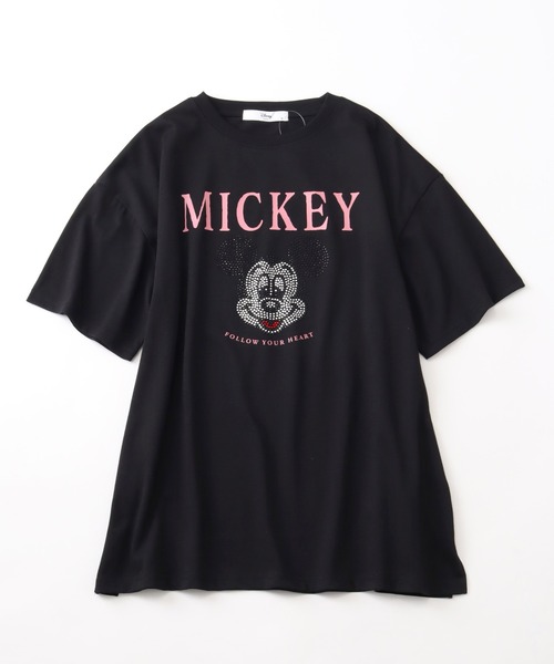 Disney tシャツ 「Disney/ディズニー」ラインストーンミッキーハーフ