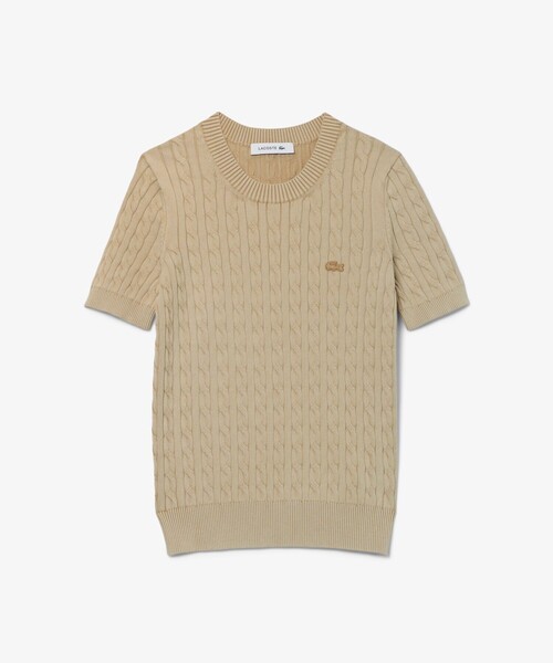 25SS【LACOSTE】ケーブル ポロ サマーニット★関税込★韓国発 LACOSTE】◇ケーブル ポロ サマーニット◇正規品◇ (LACOSTE