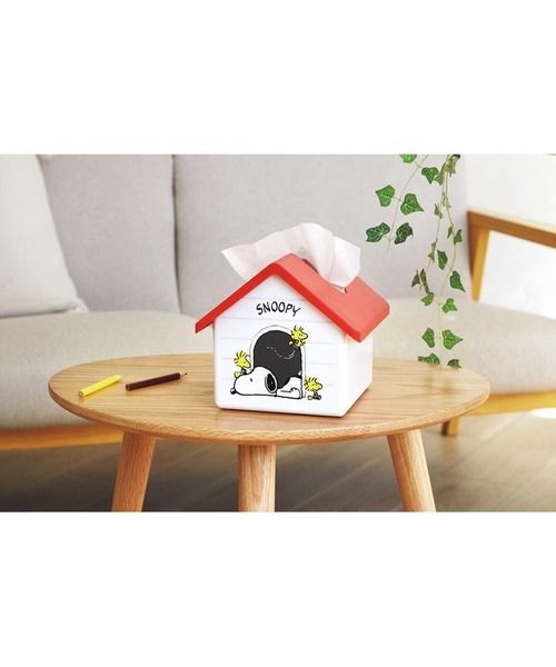PEANUTS 掃除 「 」 スヌーピー ハウス型ティッシュケース 25S4