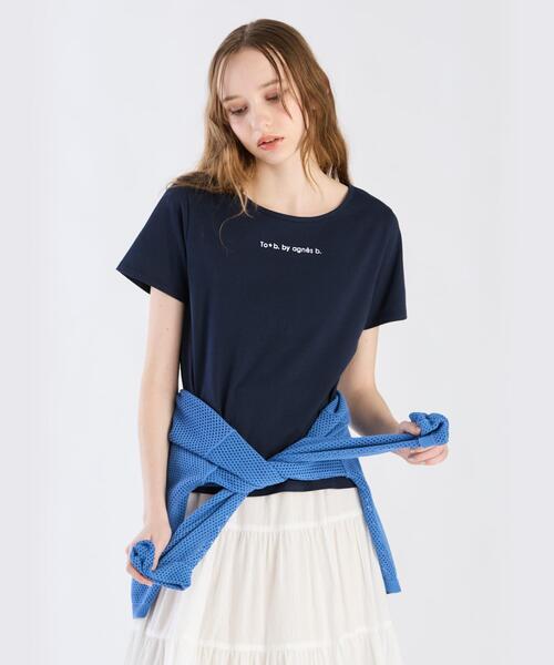 tシャツ ロゴフォイルプリントTシャツ レディース