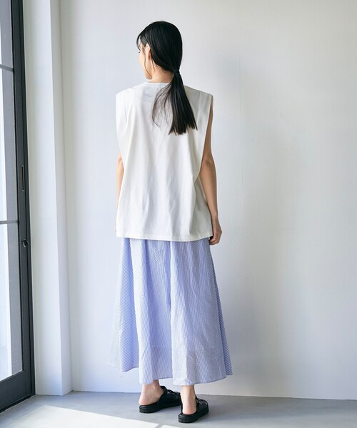 RONEL スカート 「大草直子さんコラボ」AMARC(アマーク) タックフレア