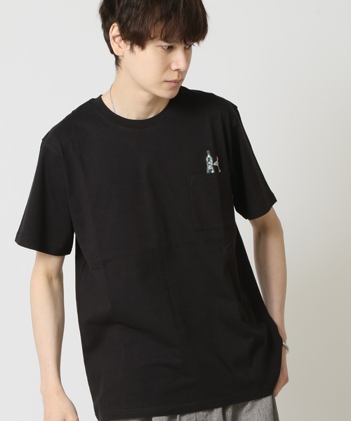 【HERMES】爽やか！ ☆ コットンプリントTシャツ エルメスTシャツ プリントストライプポケット Lサイズ ホワイト