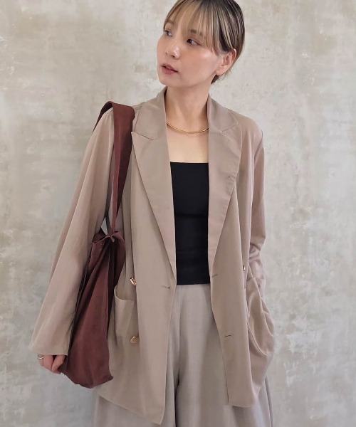 La-gemme コート アウター メッシュダブルジャケット レディース