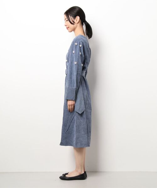 「Jasmine Grandiflorum」 長袖ワンピース MEDIUM ブルー レディース_画像2