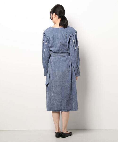 「Jasmine Grandiflorum」 長袖ワンピース MEDIUM ブルー レディース_画像3