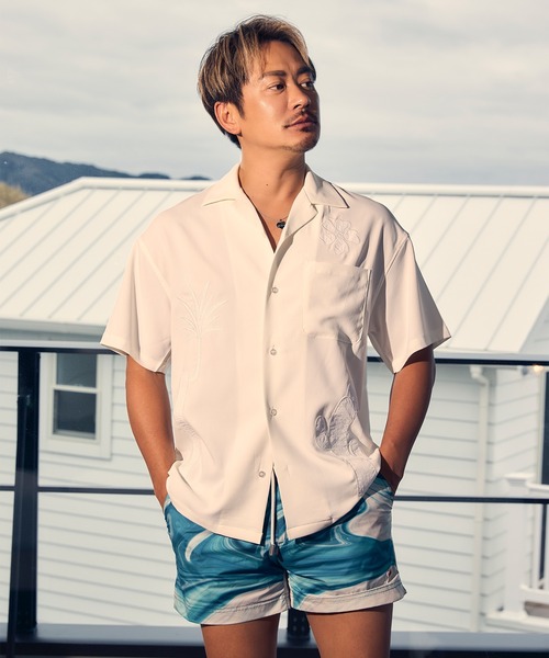 SUNS by #Re:room 水着 マーブルパターンボードショーツ メンズ