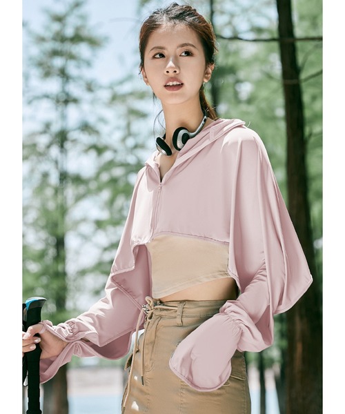 Lace Ladies ラッシュガード サンバイザー付き ボレロ風