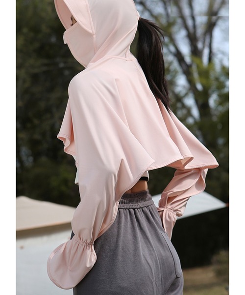 Lace Ladies ラッシュガード サンバイザー付き ボレロ風