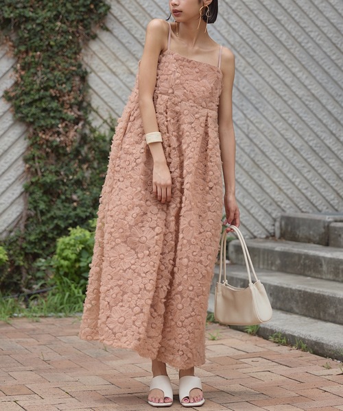 VIOLETTA ワンピース フラワーチュールキャミドレス : ZOZOTOWN