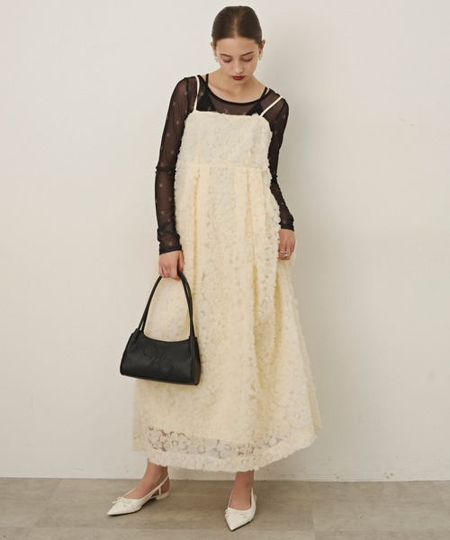 VIOLETTA フラワーチュールキャミドレス VIOLETTA ワンピース フラワーチュールキャミドレス : ZOZOTOWN