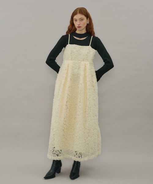 VIOLETTA（ヴィオレッタ） ワンピース フラワーチュールキャミドレス