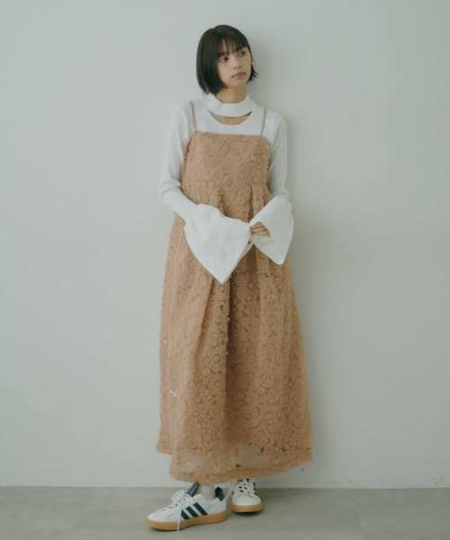 VIOLETTA ワンピース フラワーチュールキャミドレス : ZOZOTOWN