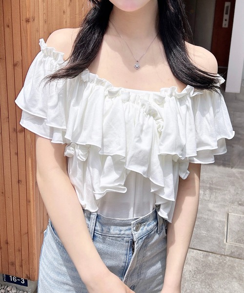 AGLINI 売れ筋商品|||アリーニ Tシャツ トップス レディース Tops Brown シアーシャツドッキングTOPS[品番：MKSW0056717]｜dazzlin