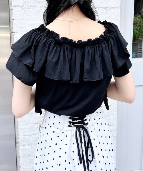 INGNI（イング） tシャツ オフショルフリルトップス レディース