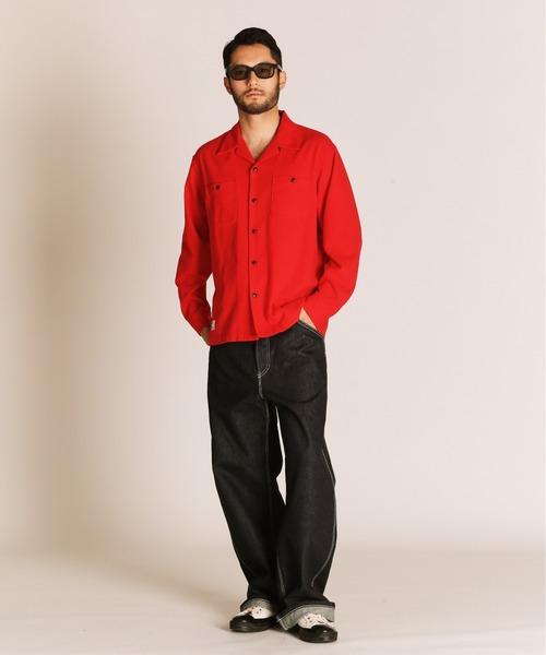 Schott Bros New York 赤の長袖シャツ L Schott N.Y.C（ショット） シャツ Schott/ショット/HV SHIRT PLAIN