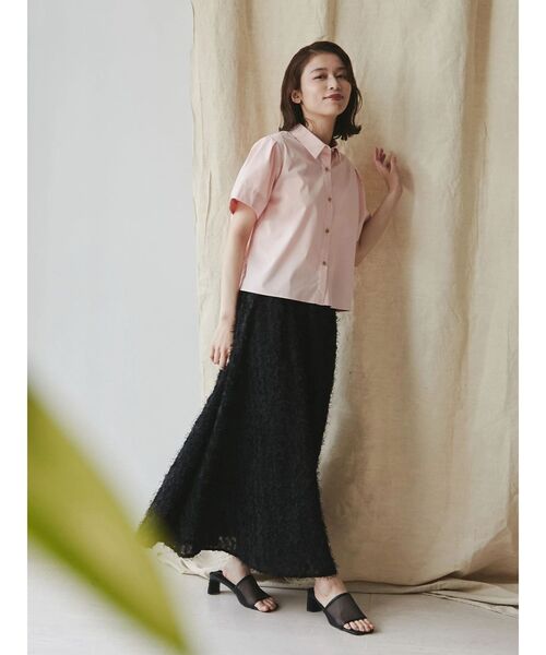 TONAL（トーナル） ブラウス シャツ 半袖 クロップド半袖シャツ 