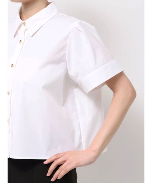TONAL（トーナル） ブラウス シャツ クロップド半袖シャツ レディース 
