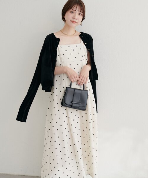 natural couture ワンピース カットジョーゼットキャミワンピース