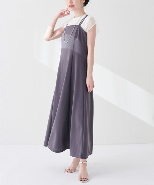 natural couture ワンピース カットジョーゼットキャミワンピース