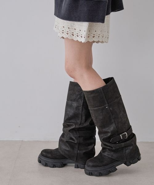 専用　ブーツ　ジーナシス　ミドル　ジップ　厚底　スポーティ jeanasis ブーツのおすすめ人気商品一覧 通販 - Yahoo!ショッピング