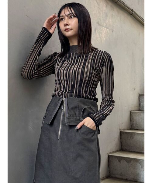 MURUA（ムルーア） ニット セーター グラデーションリブカラーニット