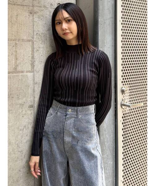 MURUA（ムルーア） ニット セーター グラデーションリブカラーニット