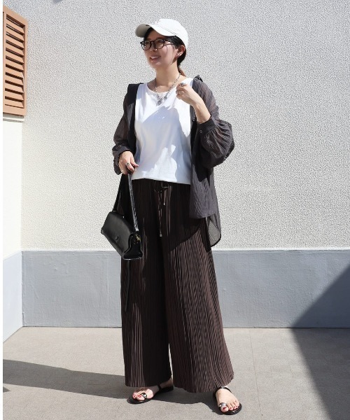 ikka（イッカ） ブラウス シャツ シアーバックシャーリングシャツ